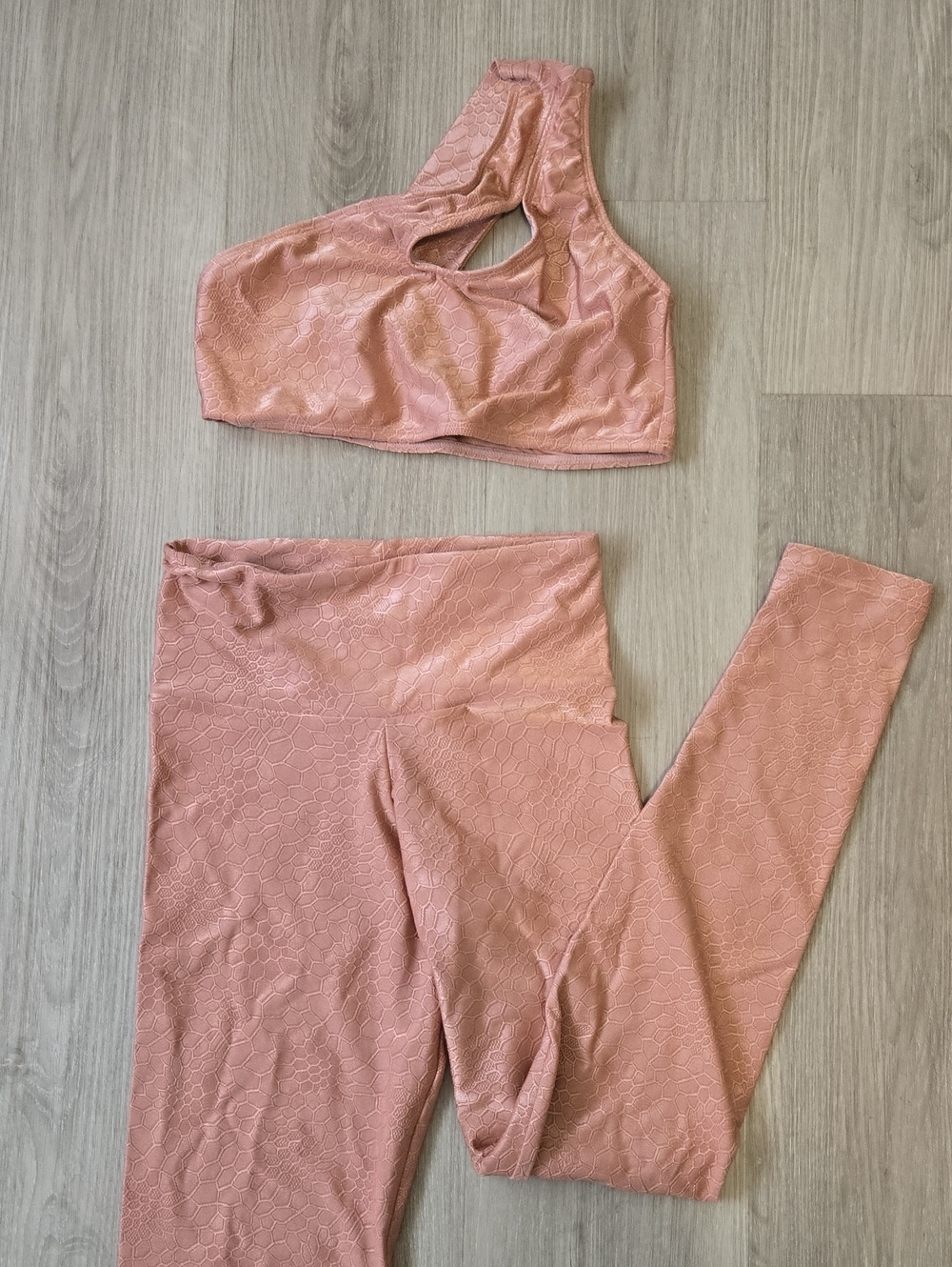 One-Shoulder Pink Active Set - Sports Bra & Leggings